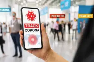 coronavirus-tracker-app-mobile-smartphone-close-up-woman-tracking-crowd-people-smartphone-screen-app